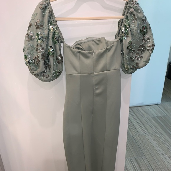 00P asos sage green formal dress - Picture 2 of 4